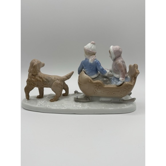 Meico The Paul Sebastian Collection Fine Porcelain Figurine 'Sleigh Ride' - Picture 3 of 9